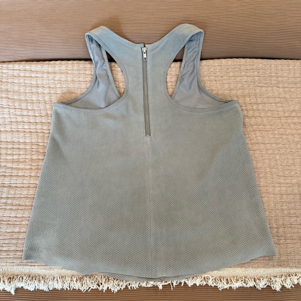Stunning! Parker Suede leather racer back tank top, S - Picture 8 of 9